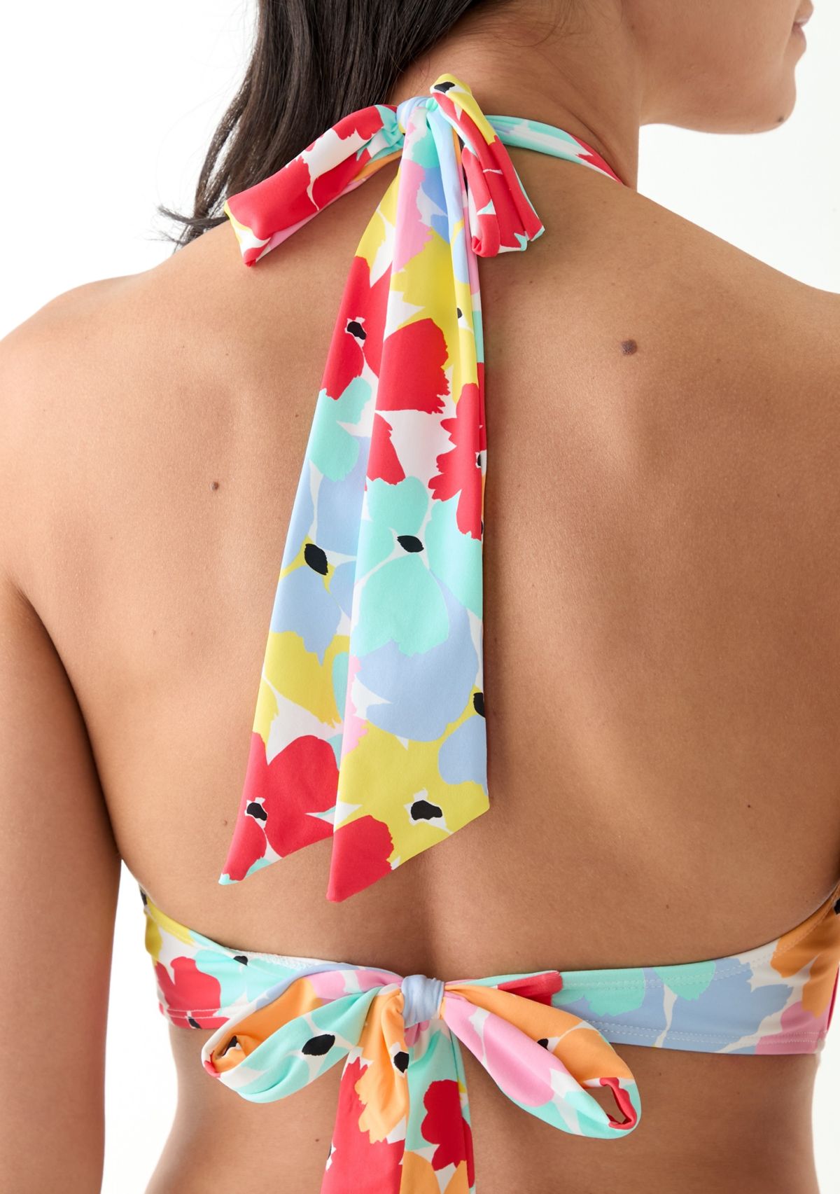 Bloom Again Halter Banded Bikini Swim Top