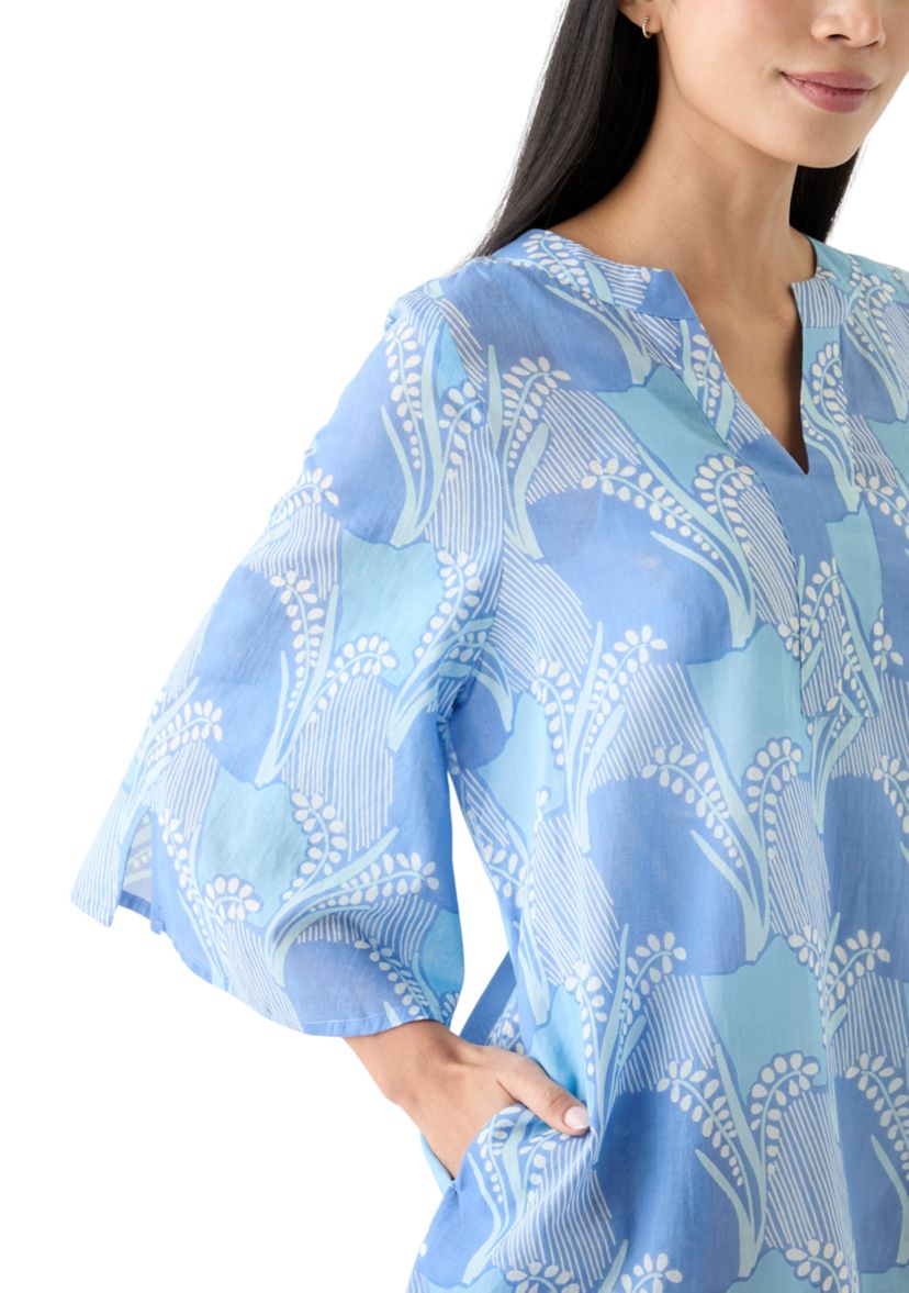 Womens 3/4 Sleeve Color Me Sweet Swim Cover Up caftan