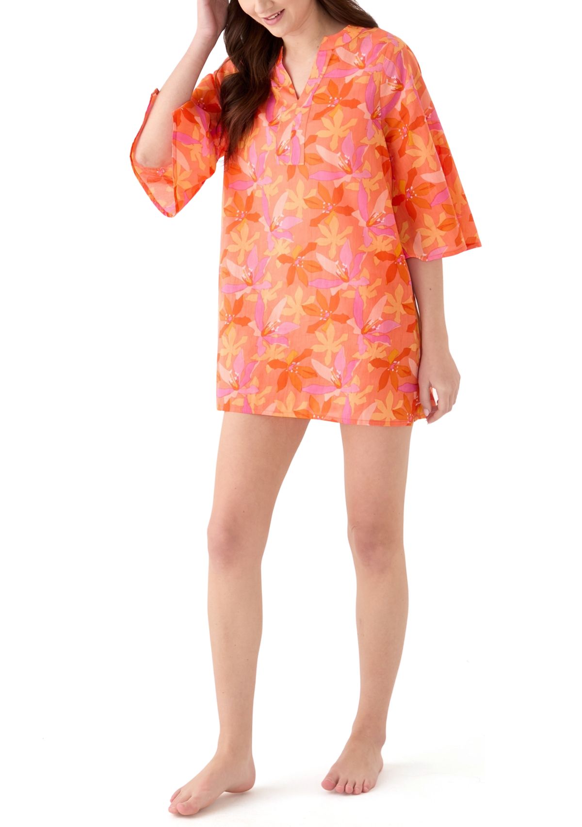 Paradise Split Neck Swim Cover Up