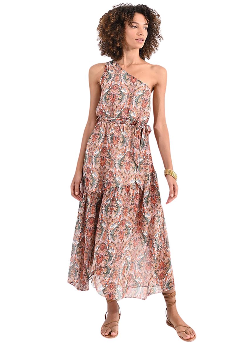 knee length dresses for ladies Print Maxi Dress Multico Donna / Medium / P1743DP main image 1