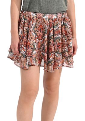 Women's Printed Flowy Mini Skirt