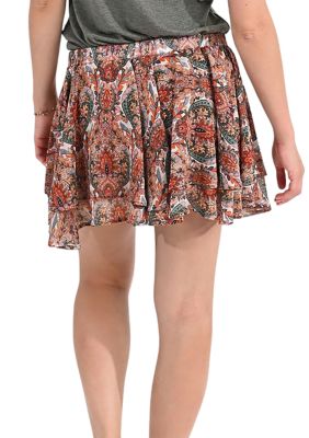 Women's Printed Flowy Mini Skirt