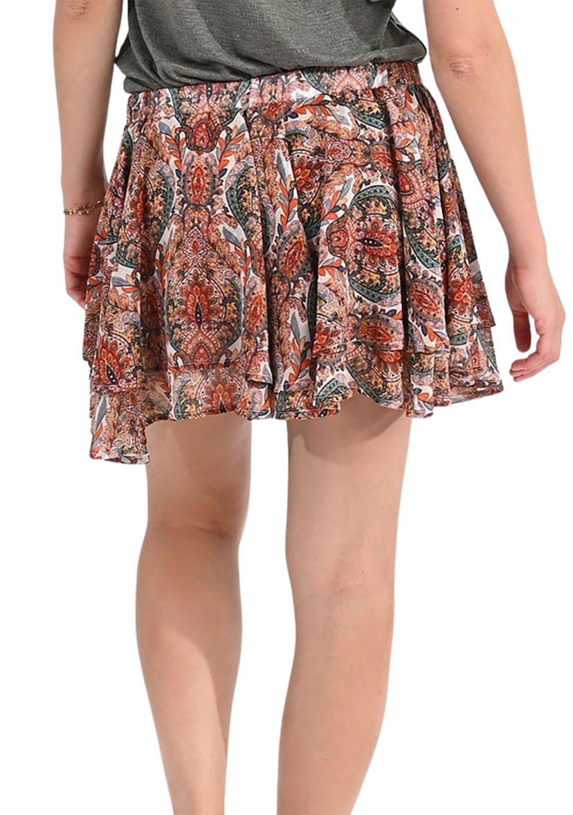 Womens Printed Flowy Mini Skirt