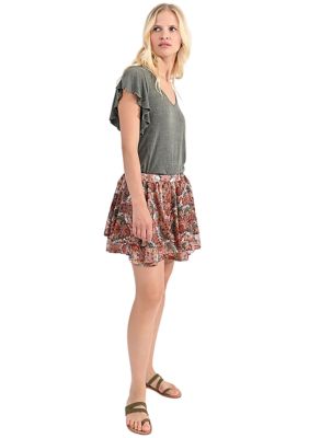 Women's Printed Flowy Mini Skirt