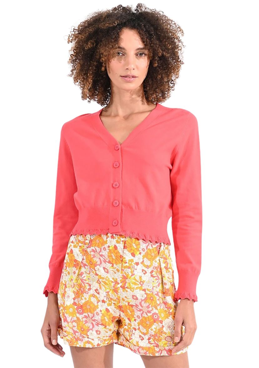 Womens Button Front Fitted Cardigan 
