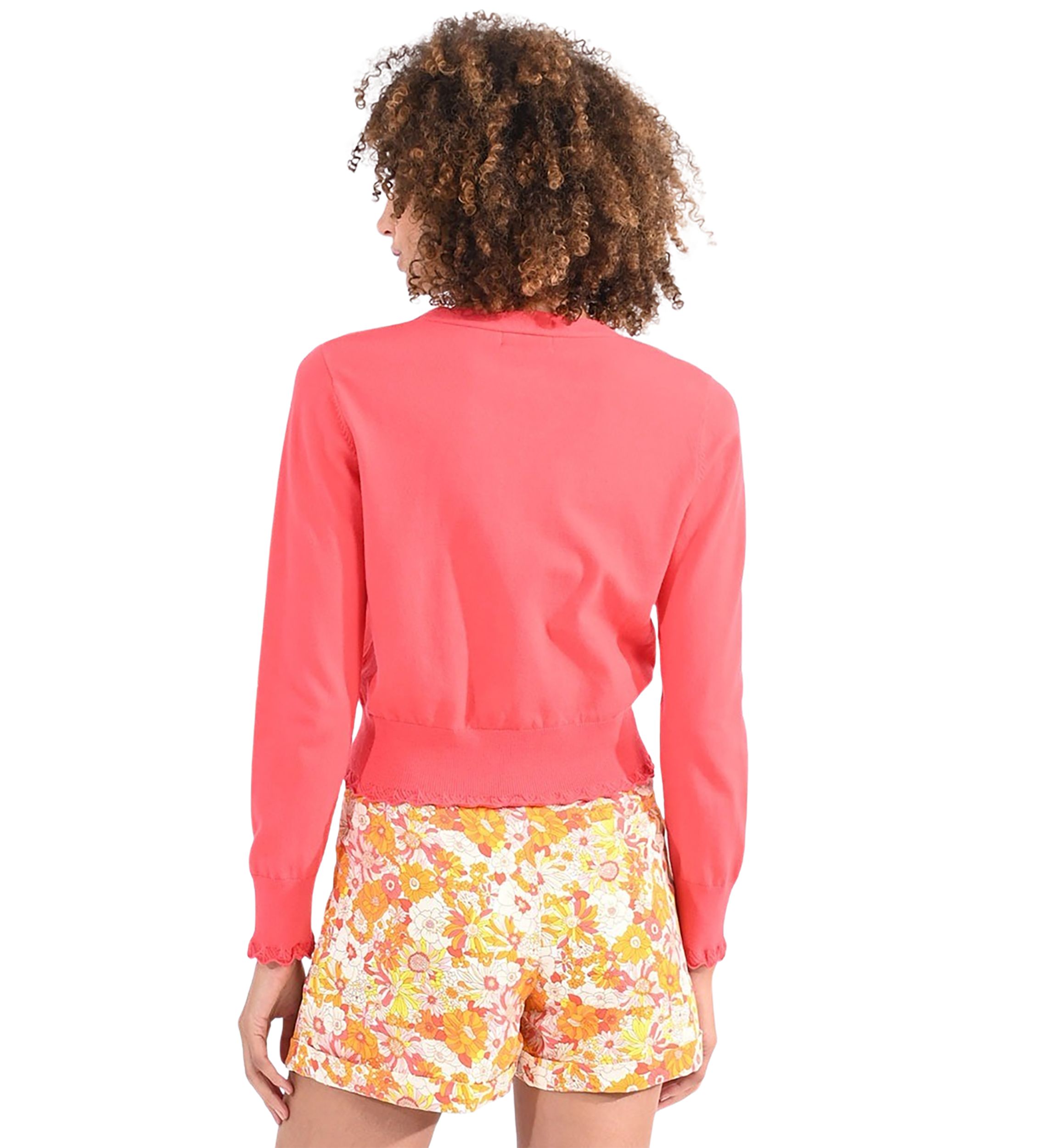 Womens Button Front Fitted Cardigan 