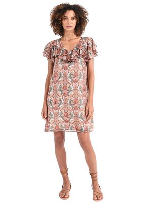 Women's Ruffle Yoke Short Dress