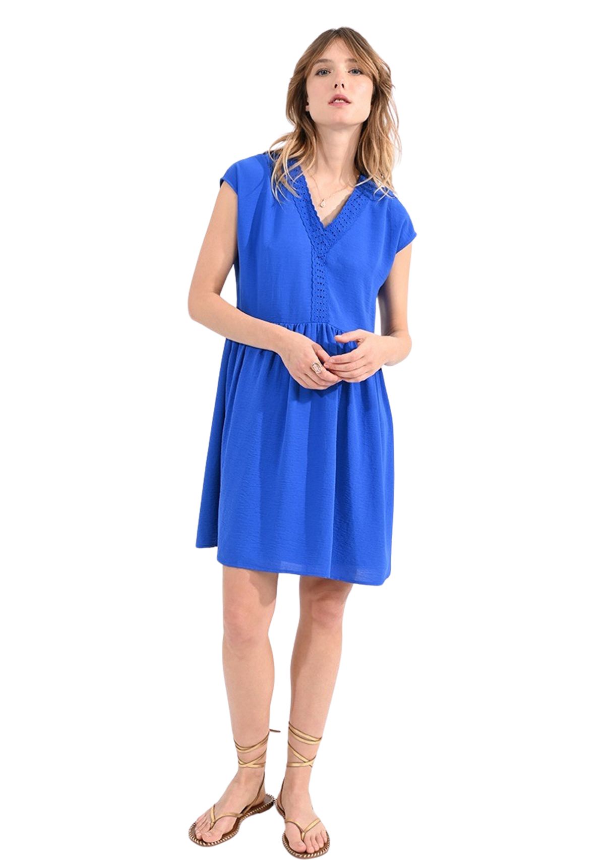Womens Appliqué Trim Dress