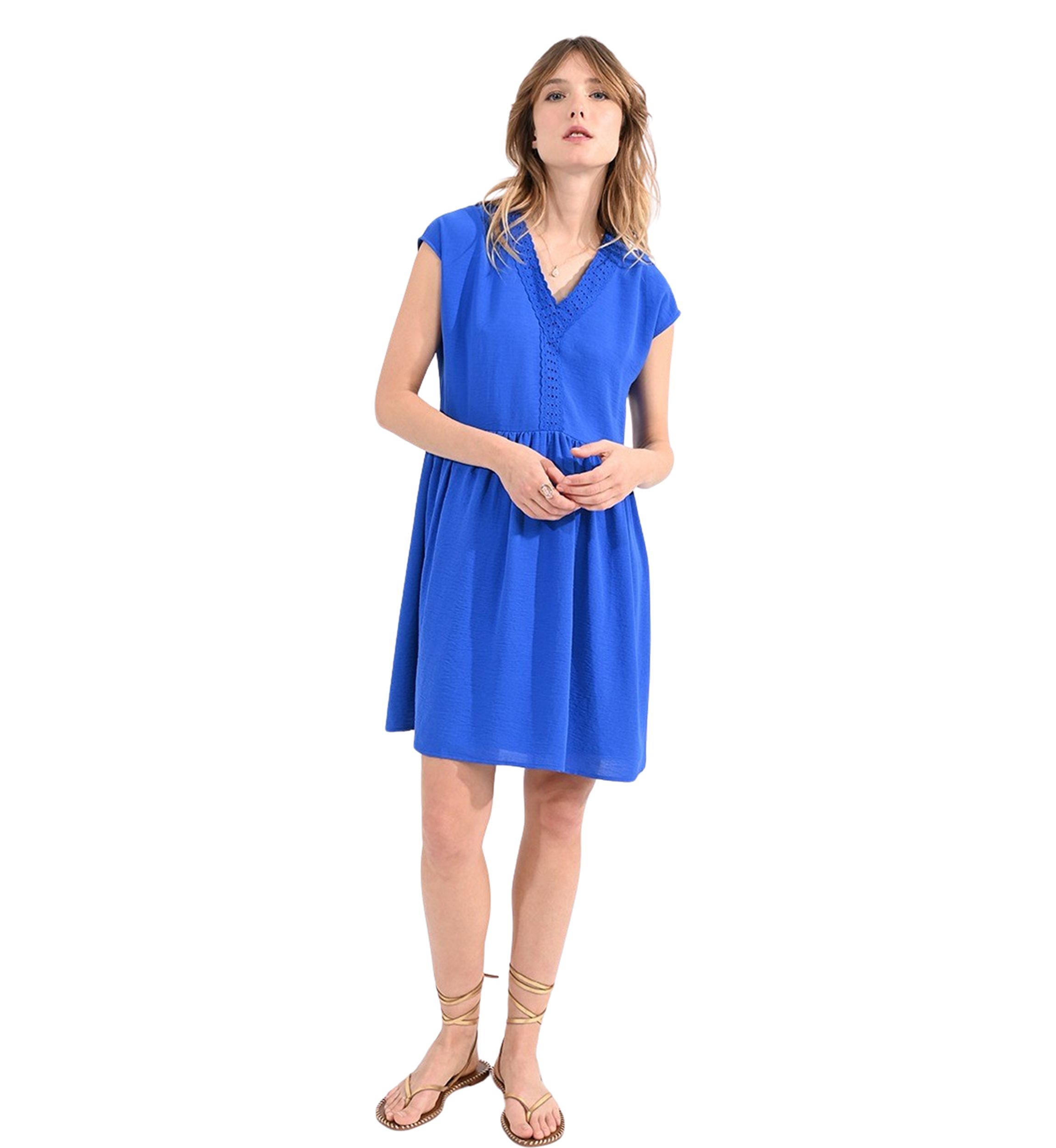 Womens Appliqué Trim Dress