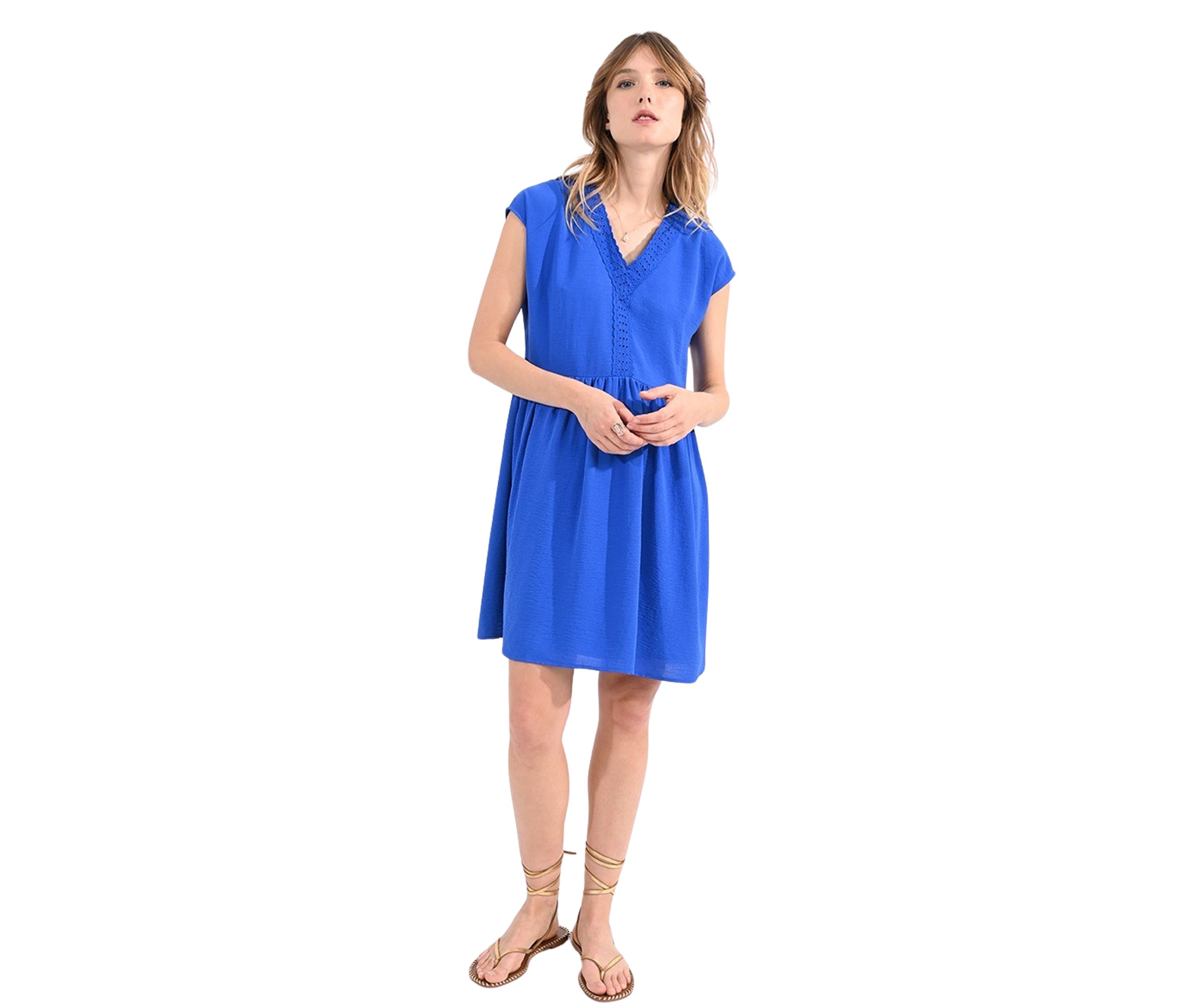 Womens Appliqué Trim Dress