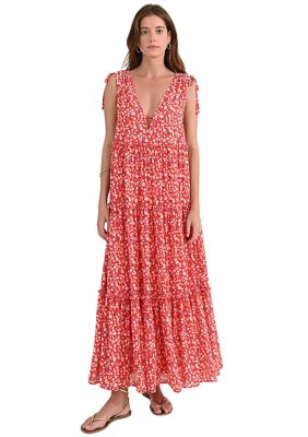 Women's Sleeveless Printed Maxi Dress