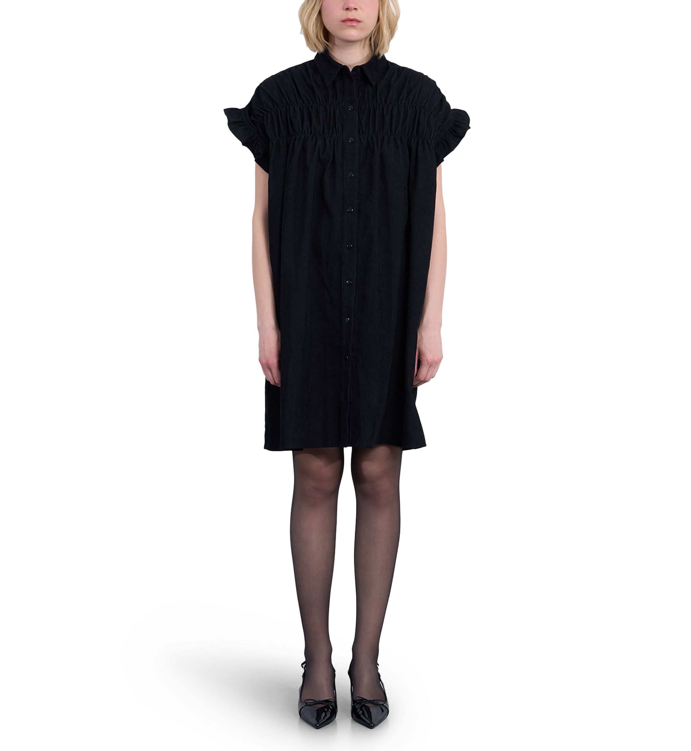 Womens Smocked Corduroy Dress