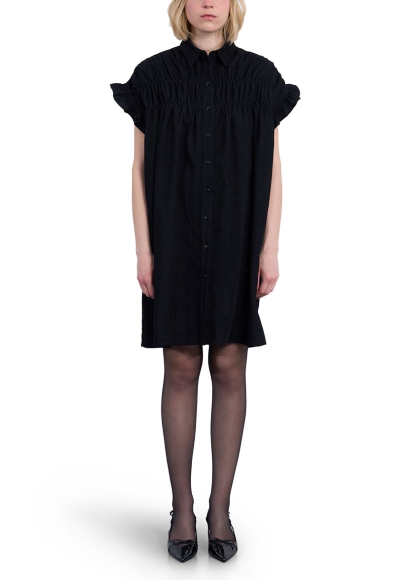 Womens Smocked Corduroy Dress