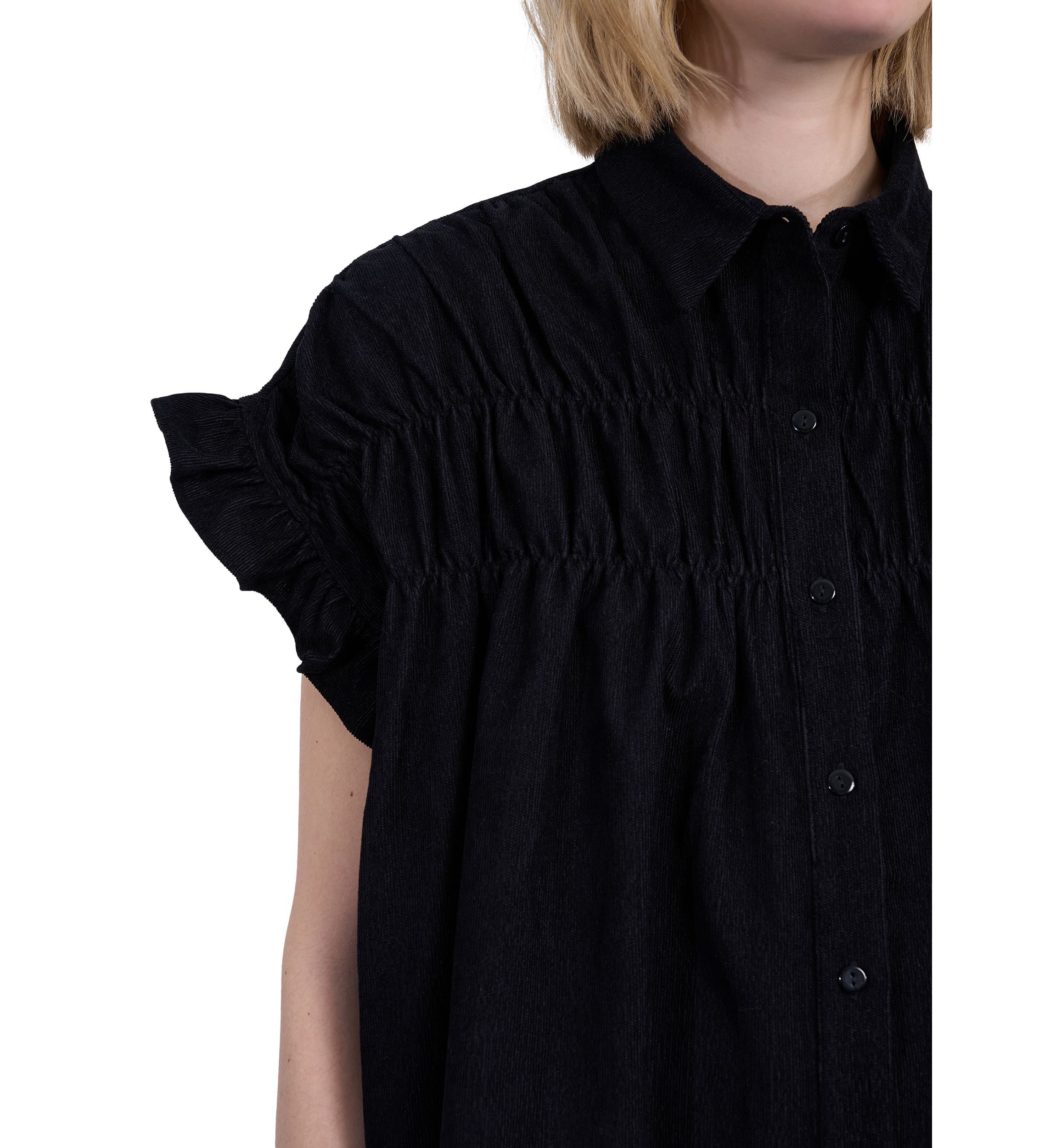 Womens Smocked Corduroy Dress