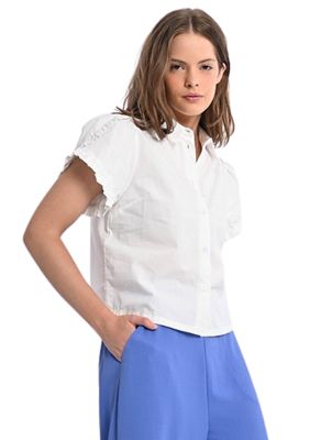 Lili Sidonio Women's Short Sleeve Ruffle Woven Shirt | Belk