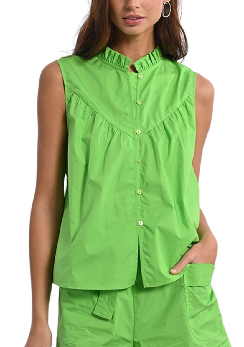 Womens Sleeveless Woven Shirt