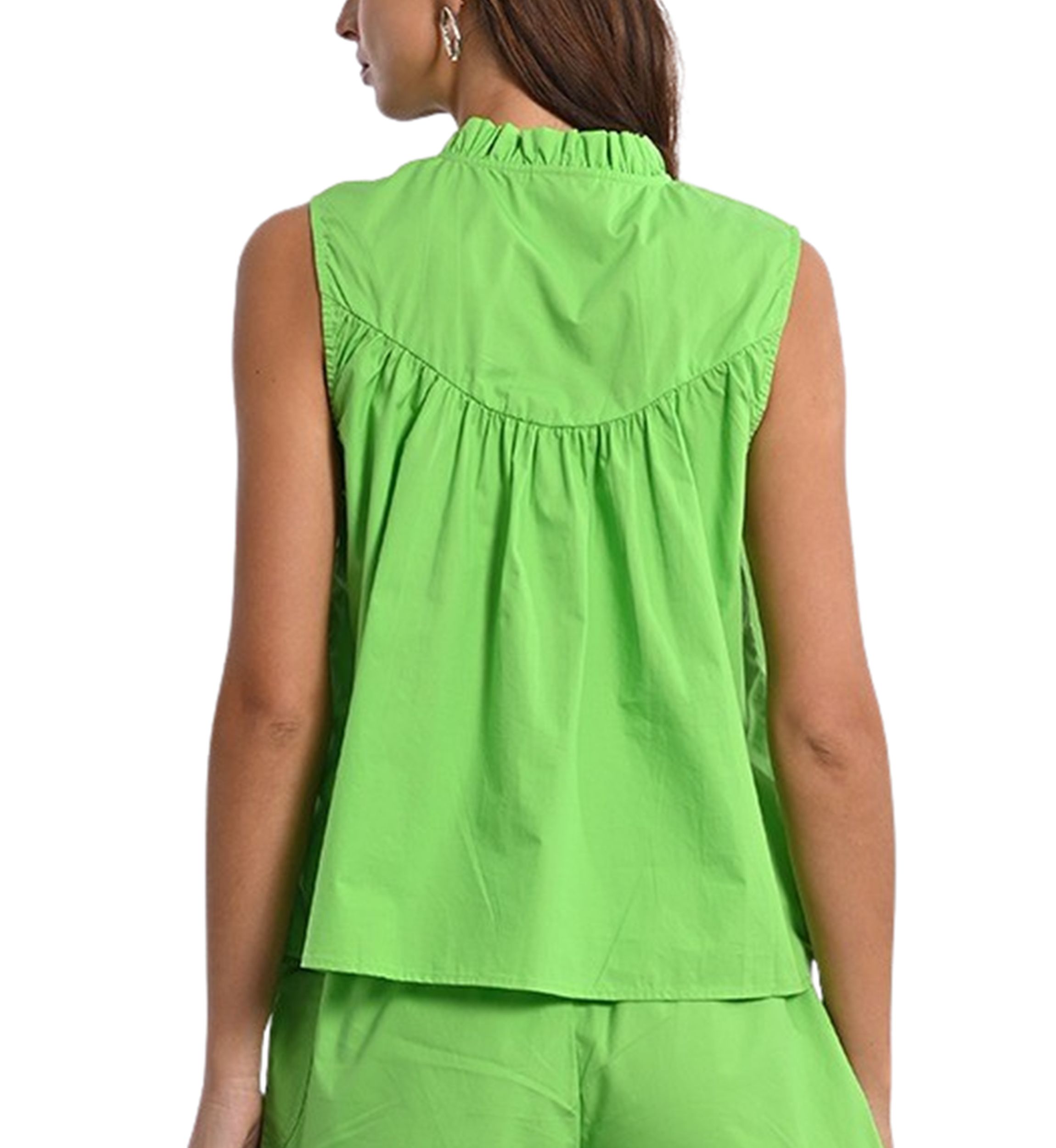 Womens Sleeveless Woven Shirt