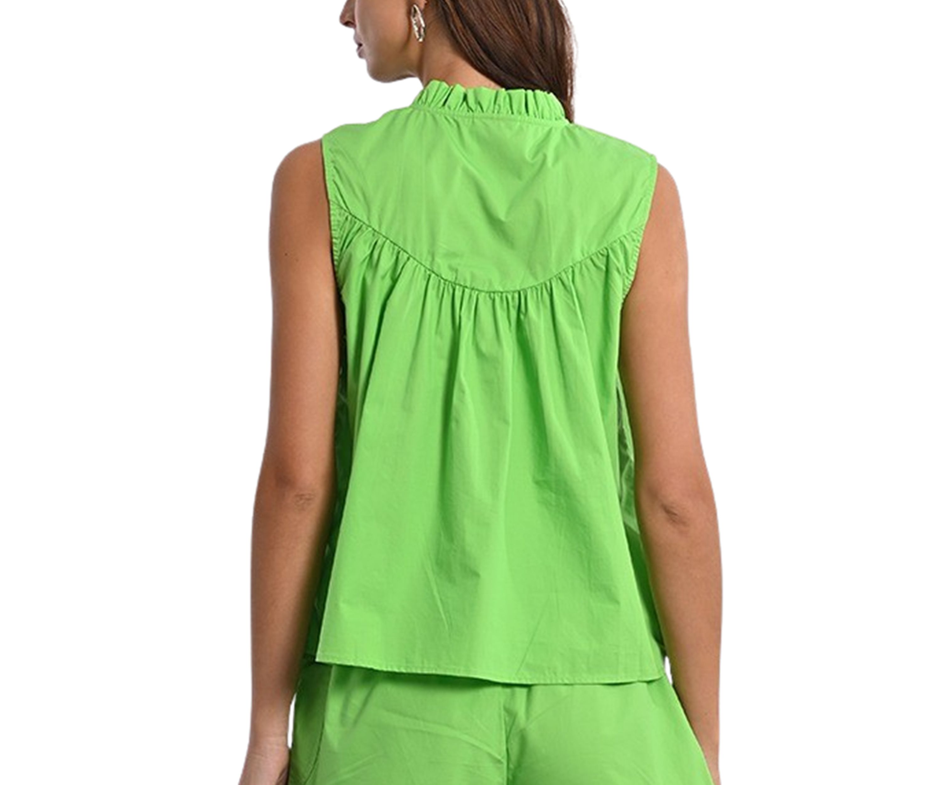 Womens Sleeveless Woven Shirt