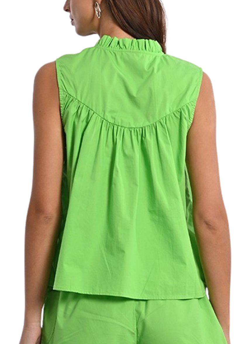 Womens Sleeveless Woven Shirt