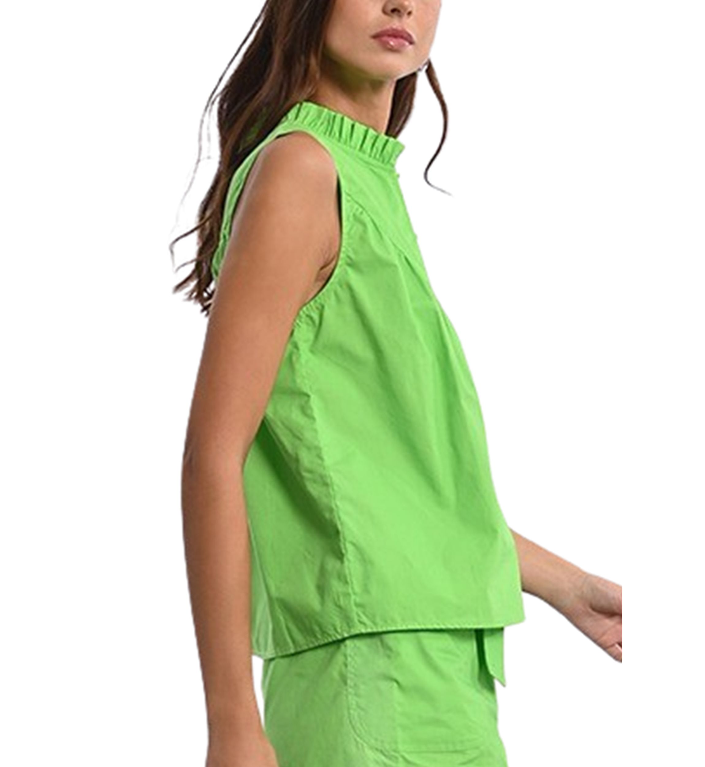 Womens Sleeveless Woven Shirt
