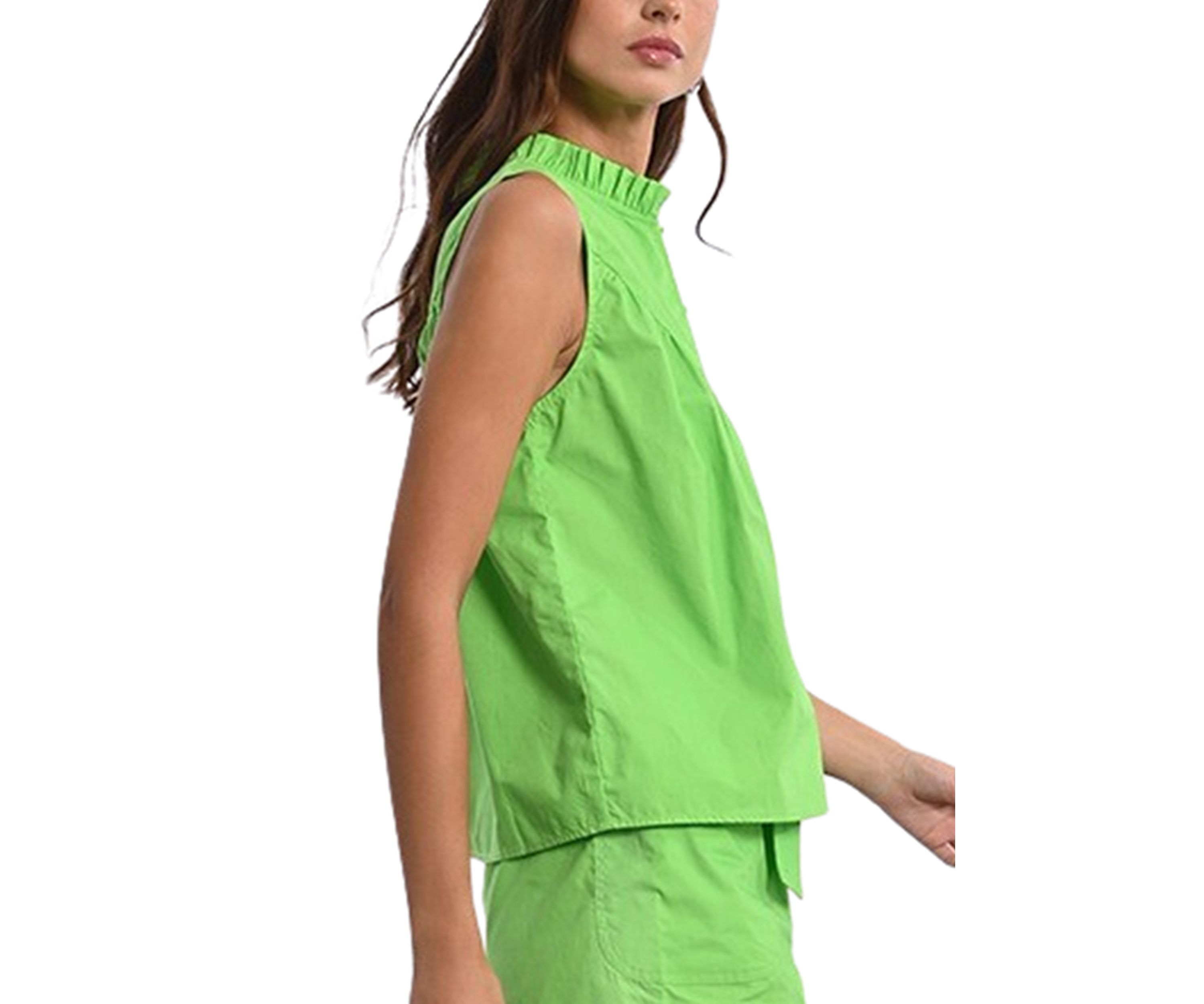 Womens Sleeveless Woven Shirt