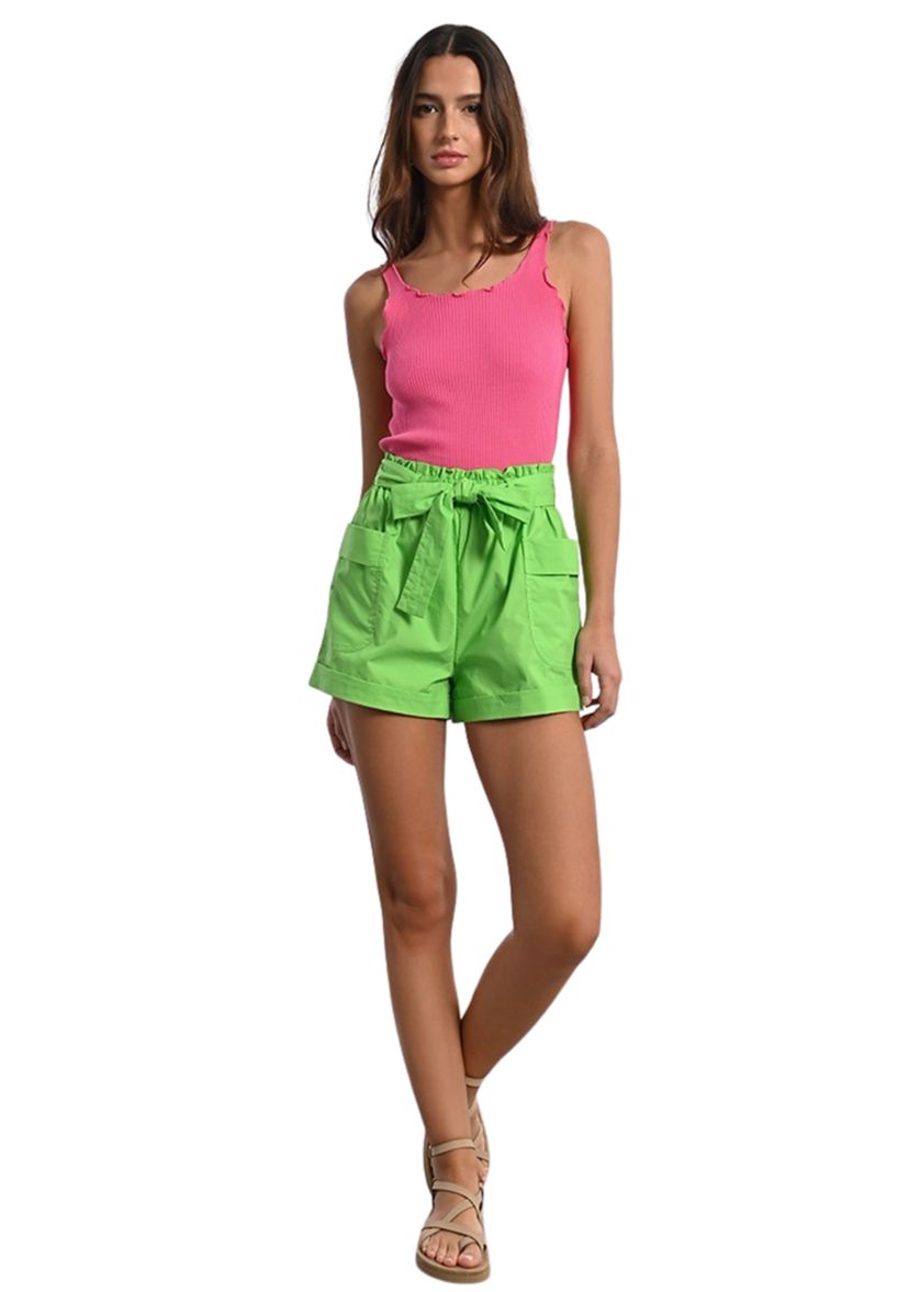 Womens Tie Waist Woven Shorts