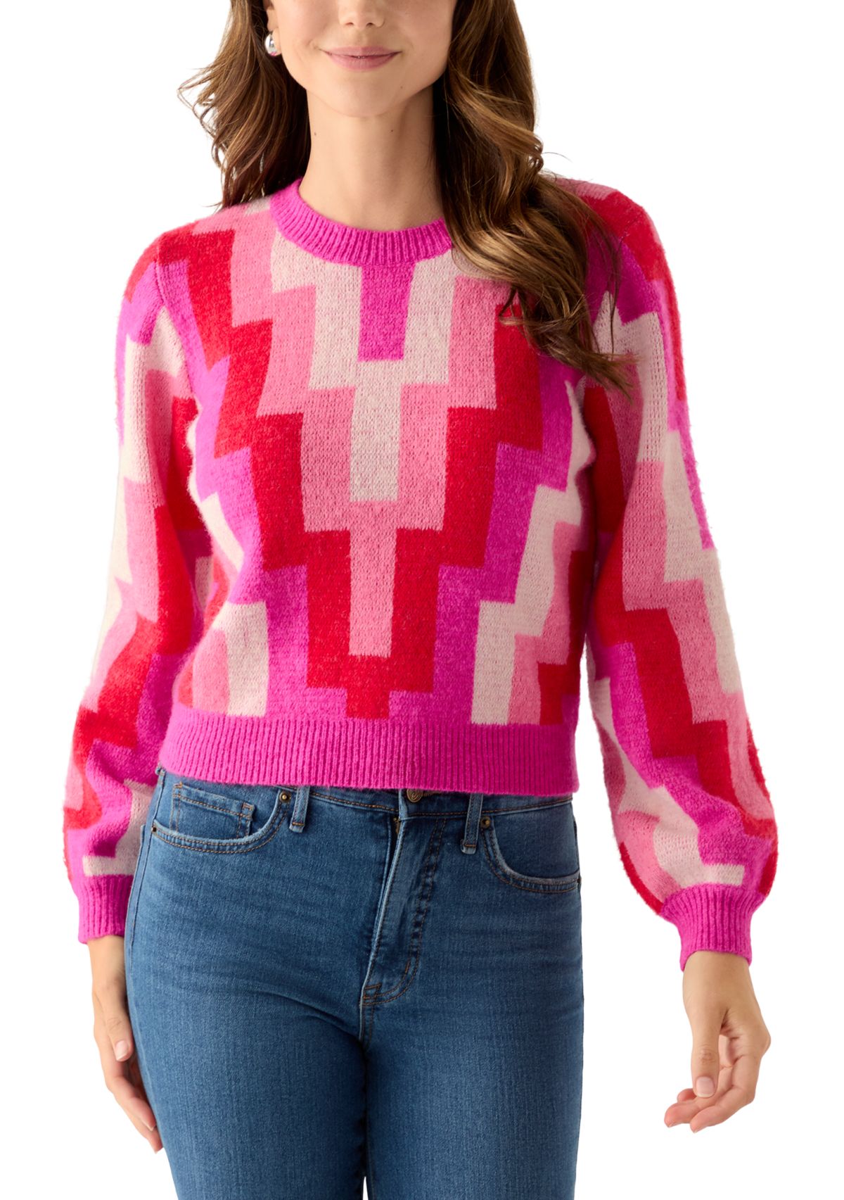 Womens Geo Print Sweater