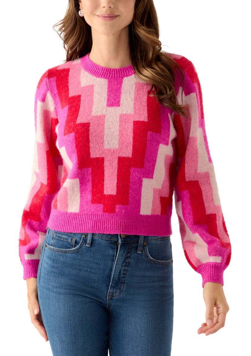 Womens Geo Print Sweater