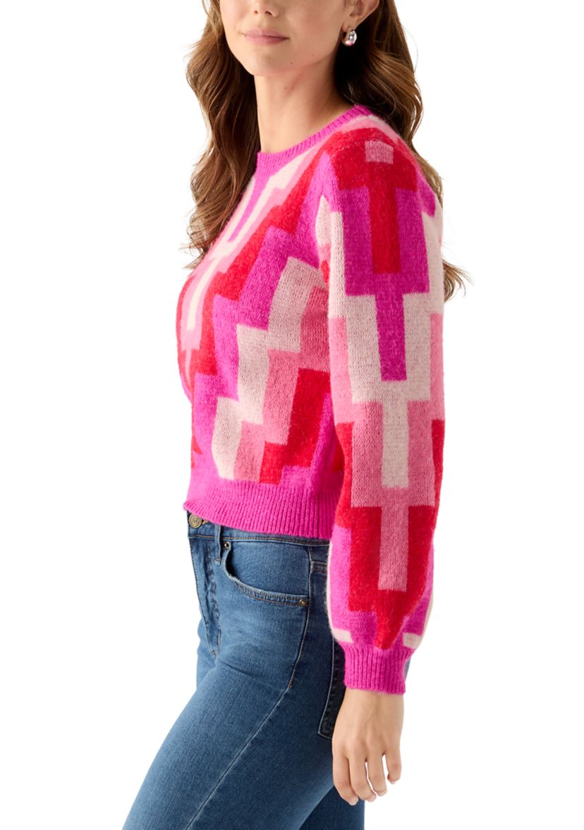 Womens Geo Print Sweater