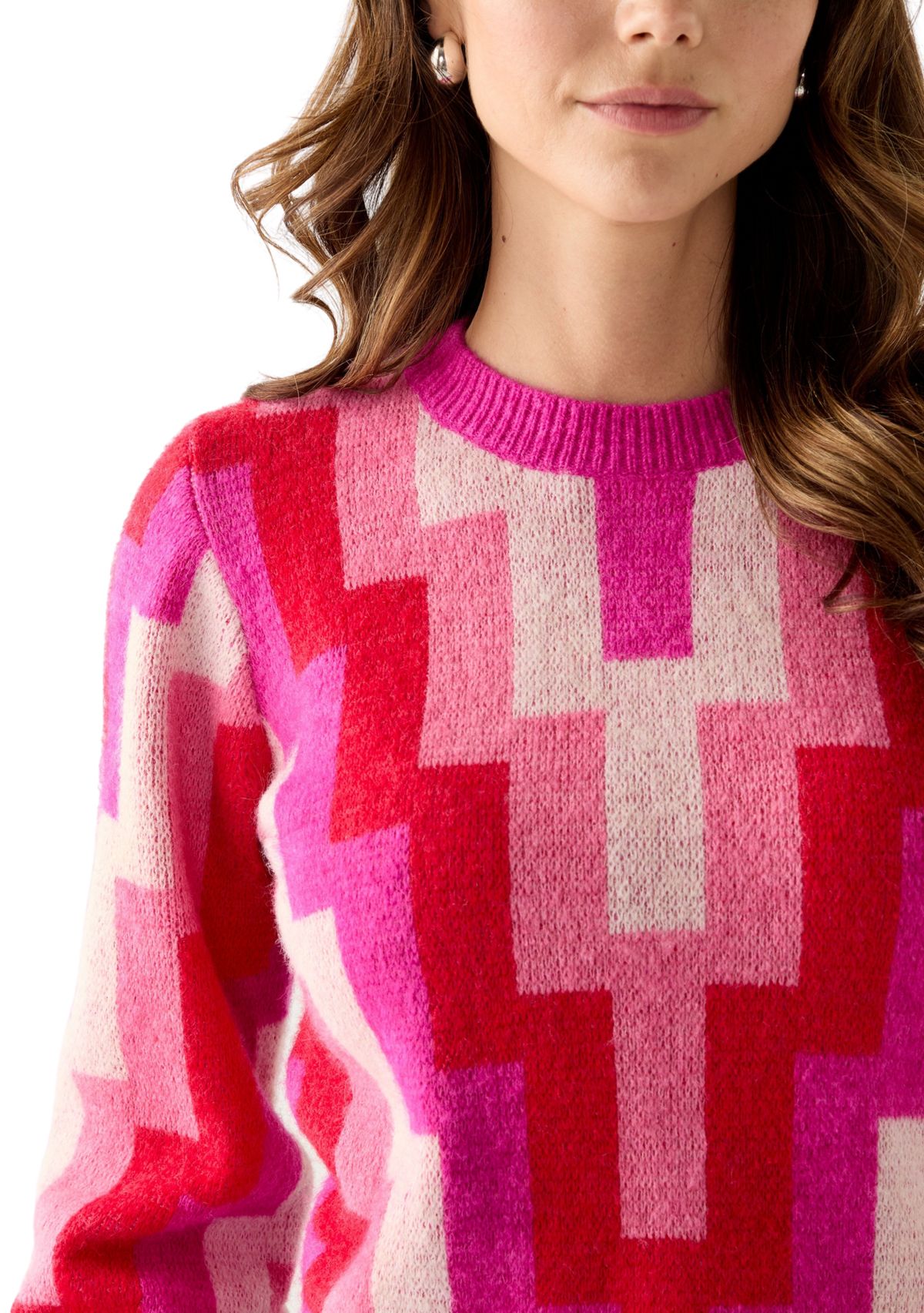 Womens Geo Print Sweater