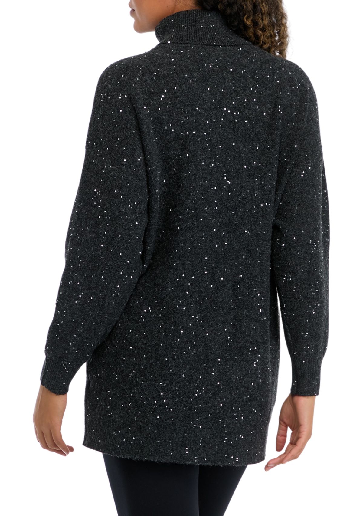 Womens Sequin Tunic Sweater 