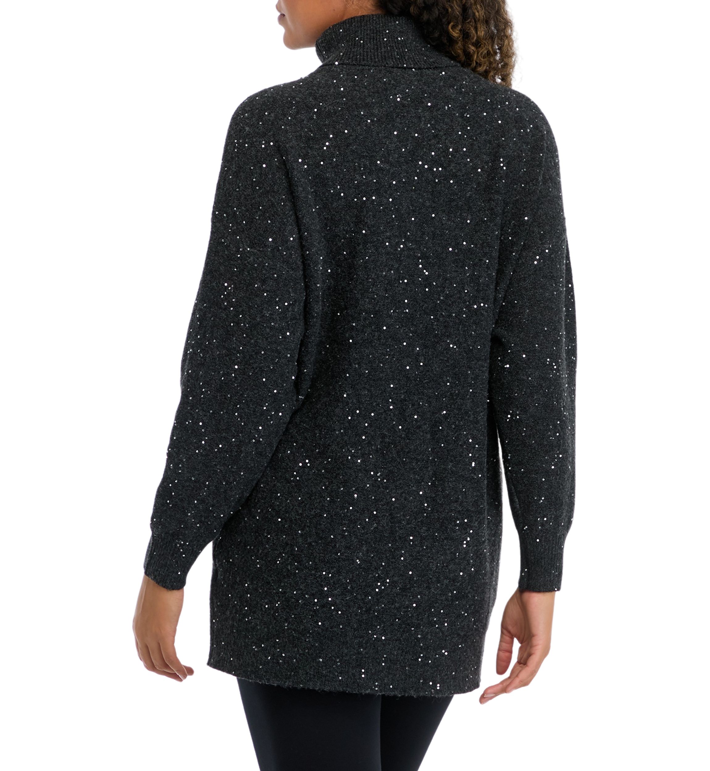 Womens Sequin Tunic Sweater 