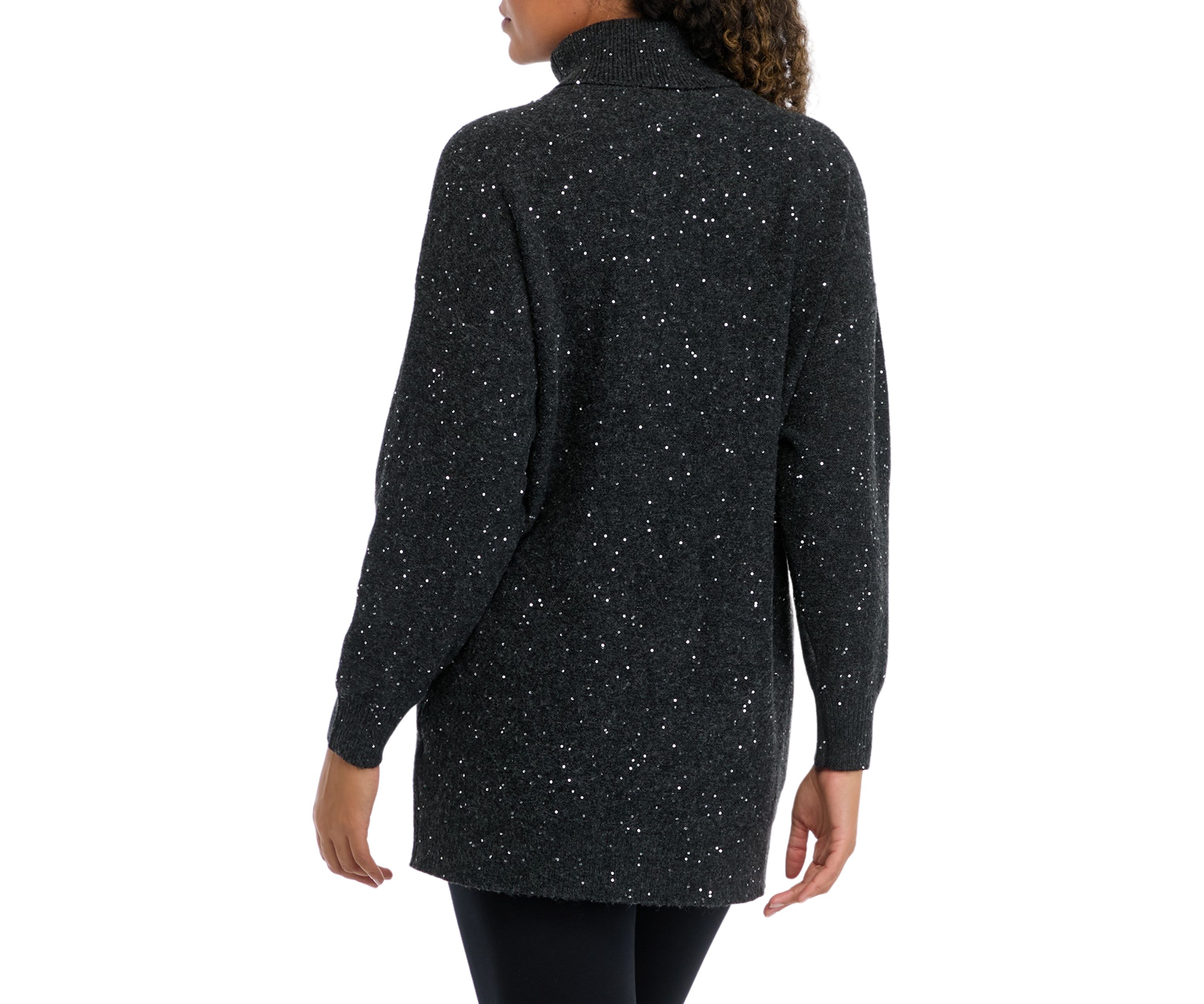 Womens Sequin Tunic Sweater 