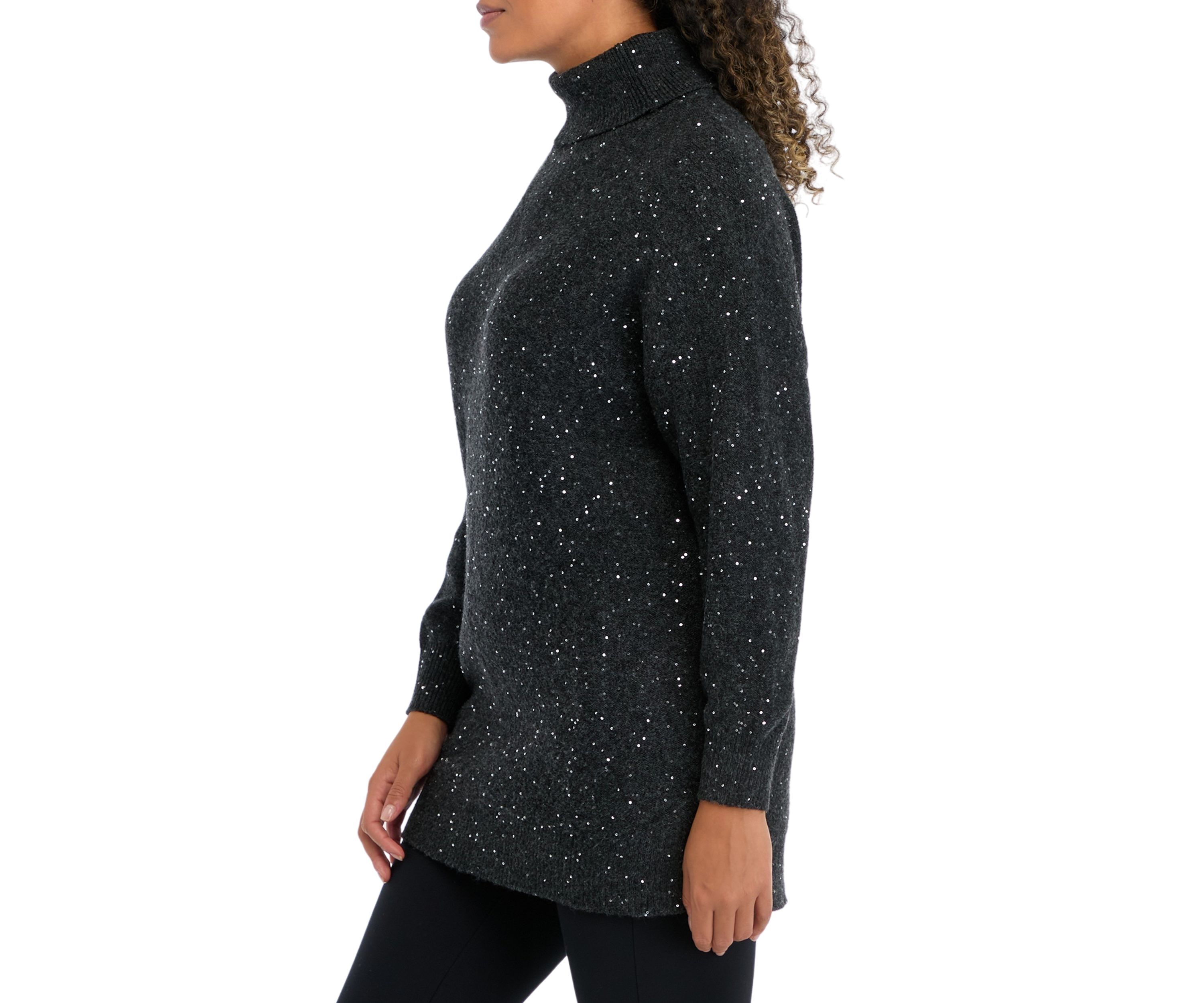 Womens Sequin Tunic Sweater 