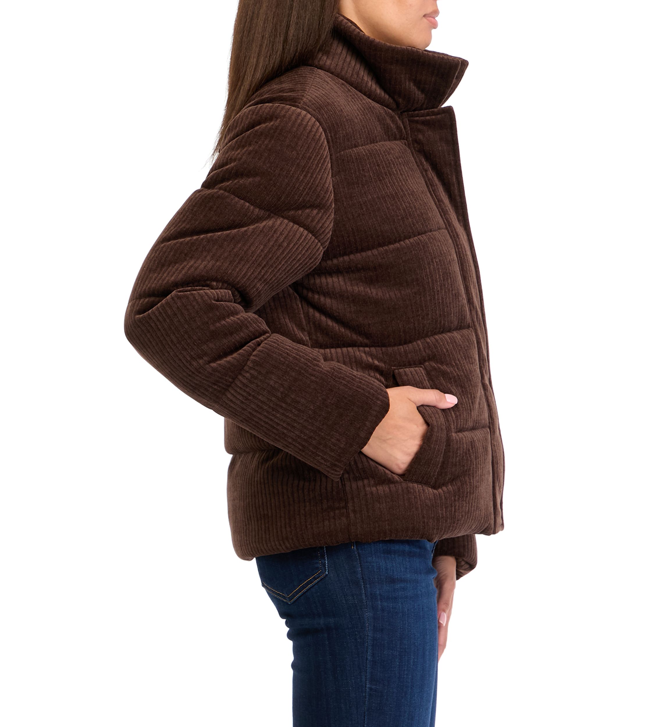 Womens Corduroy Puffer