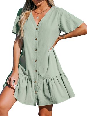 Cupshe Women's V-Neck Flounce Mini Dress