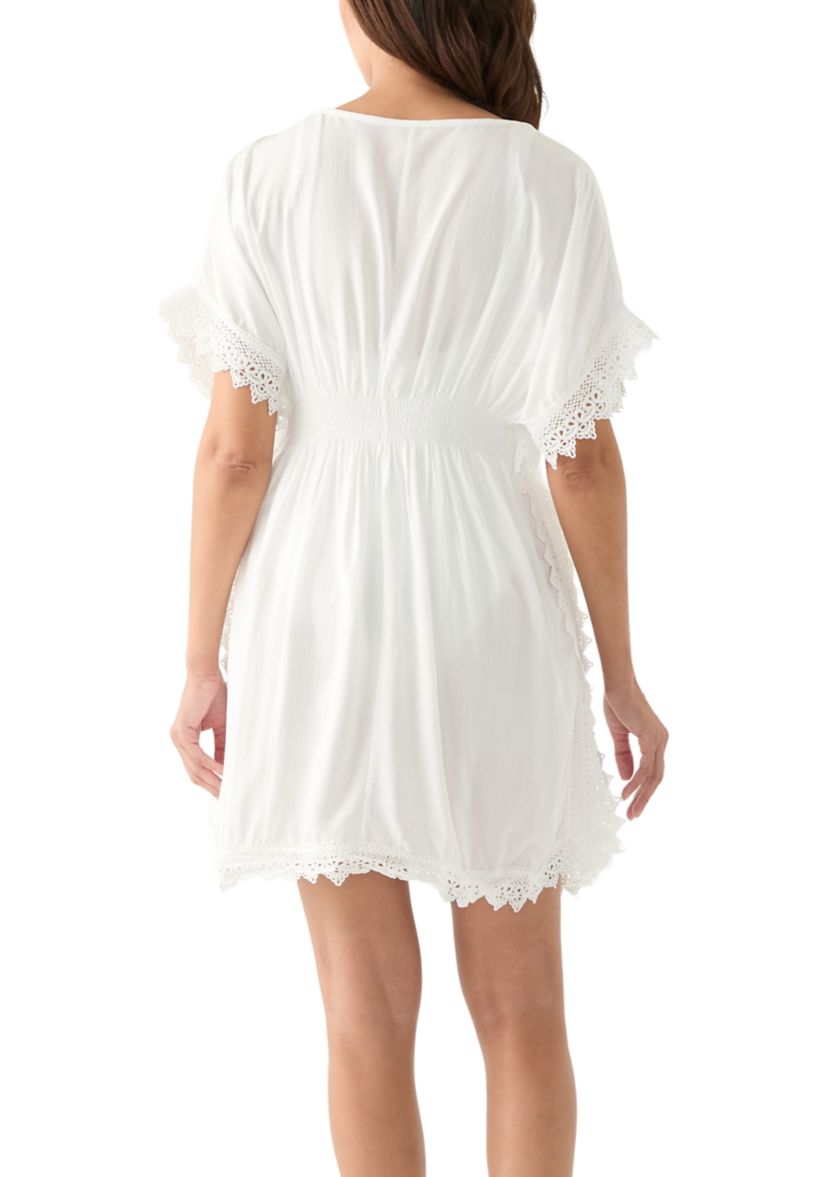 Womens Lace Hem Pullover Tunic with Side Slit 