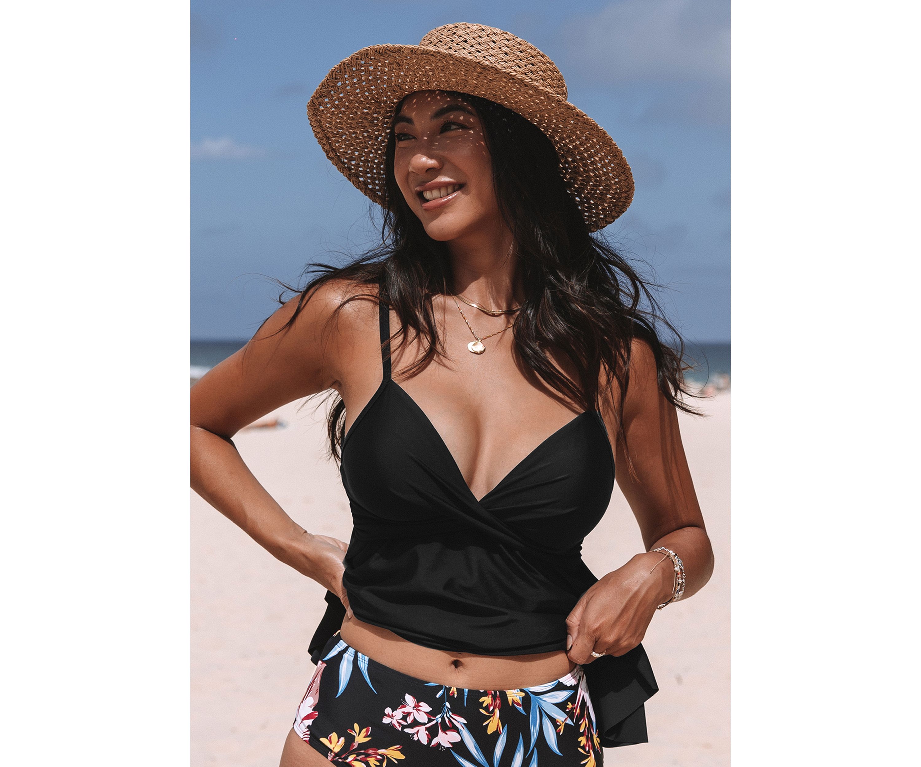 Solid Tankini Swim Top