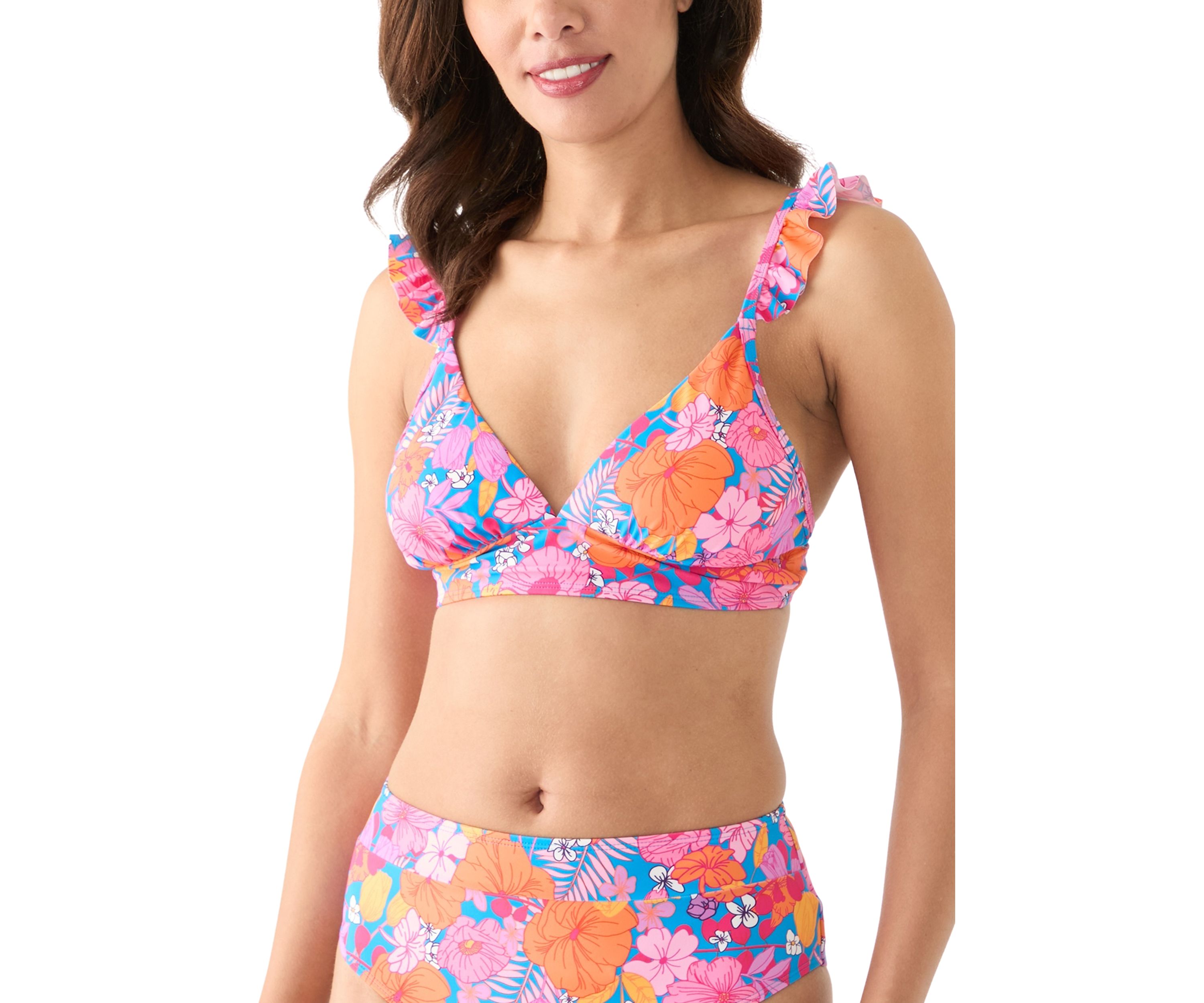 Floral Ruffle Swim Top 