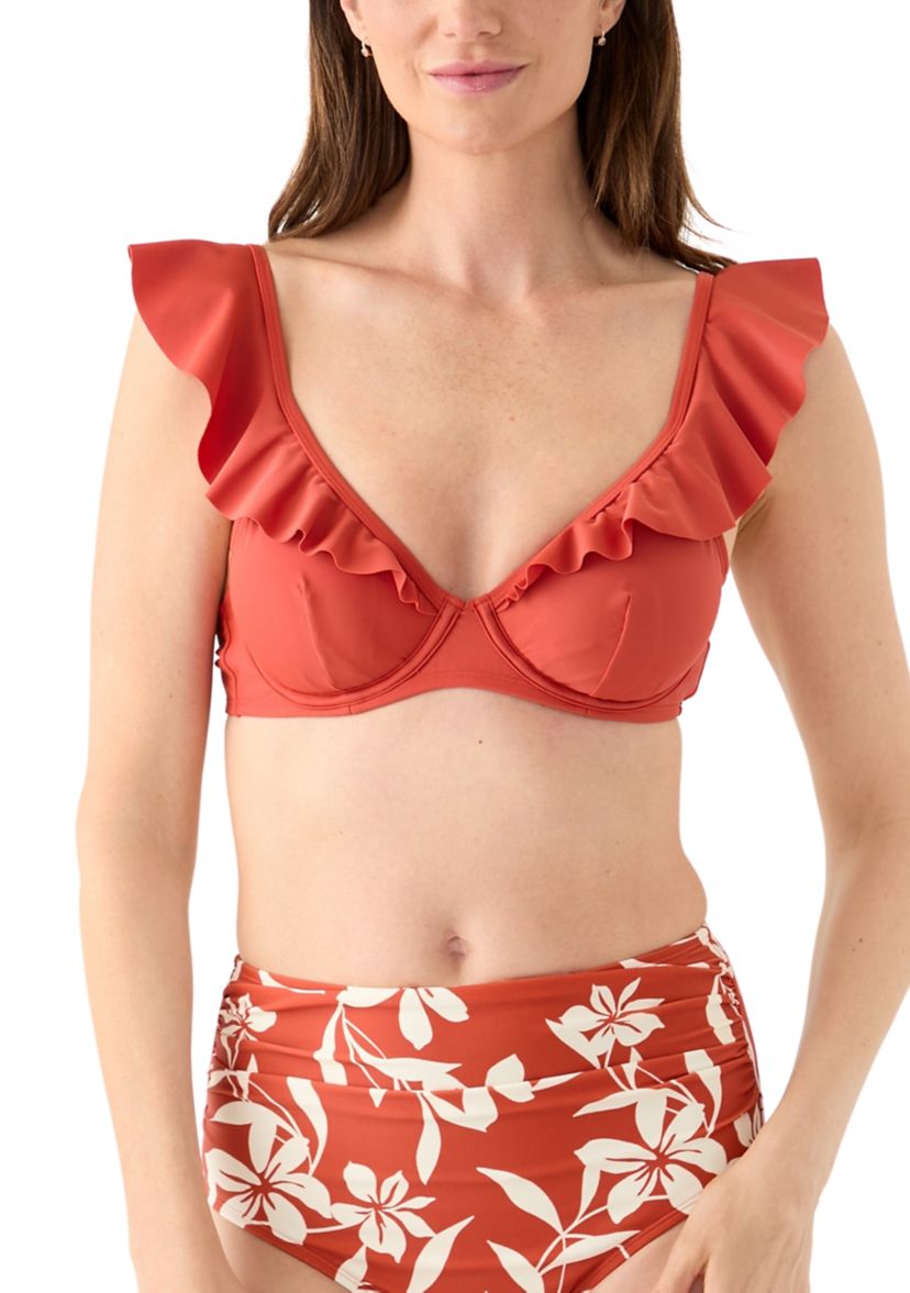 Ruffle Underwire Bikini Swim Top