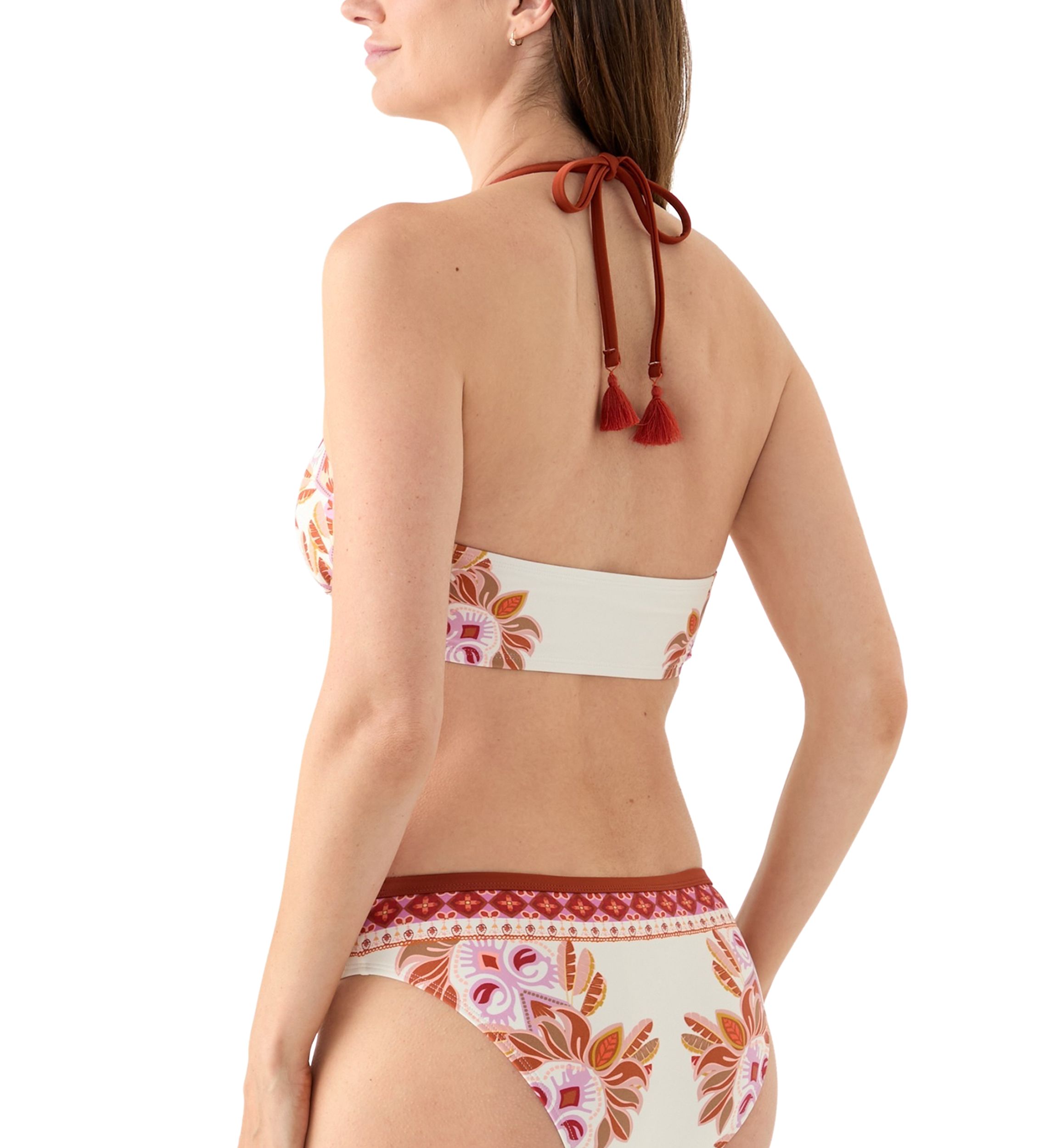 Paisley Longline Banded Bikini Top