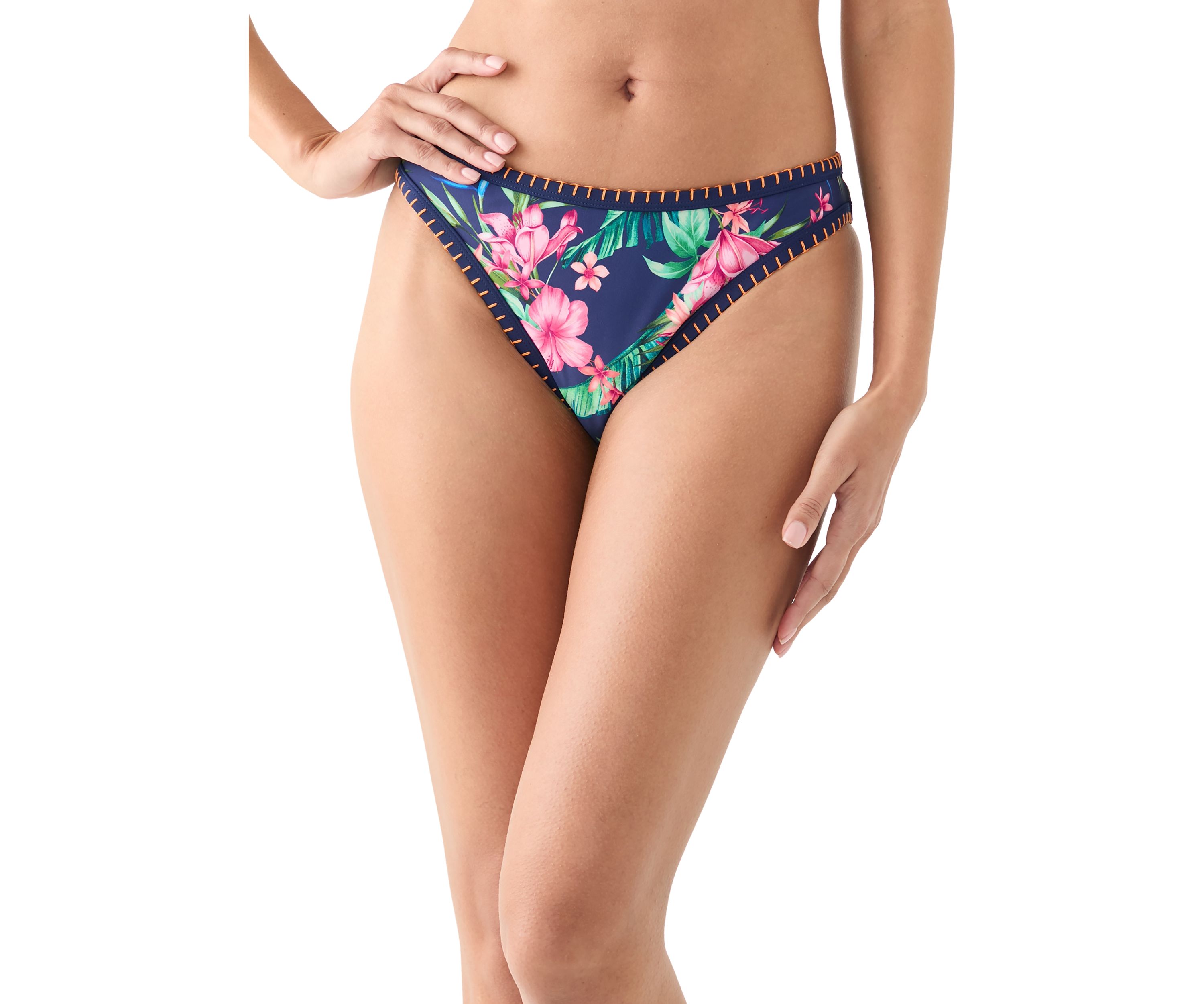 Shell Stitch Floral Mid Rise Swim Bottoms