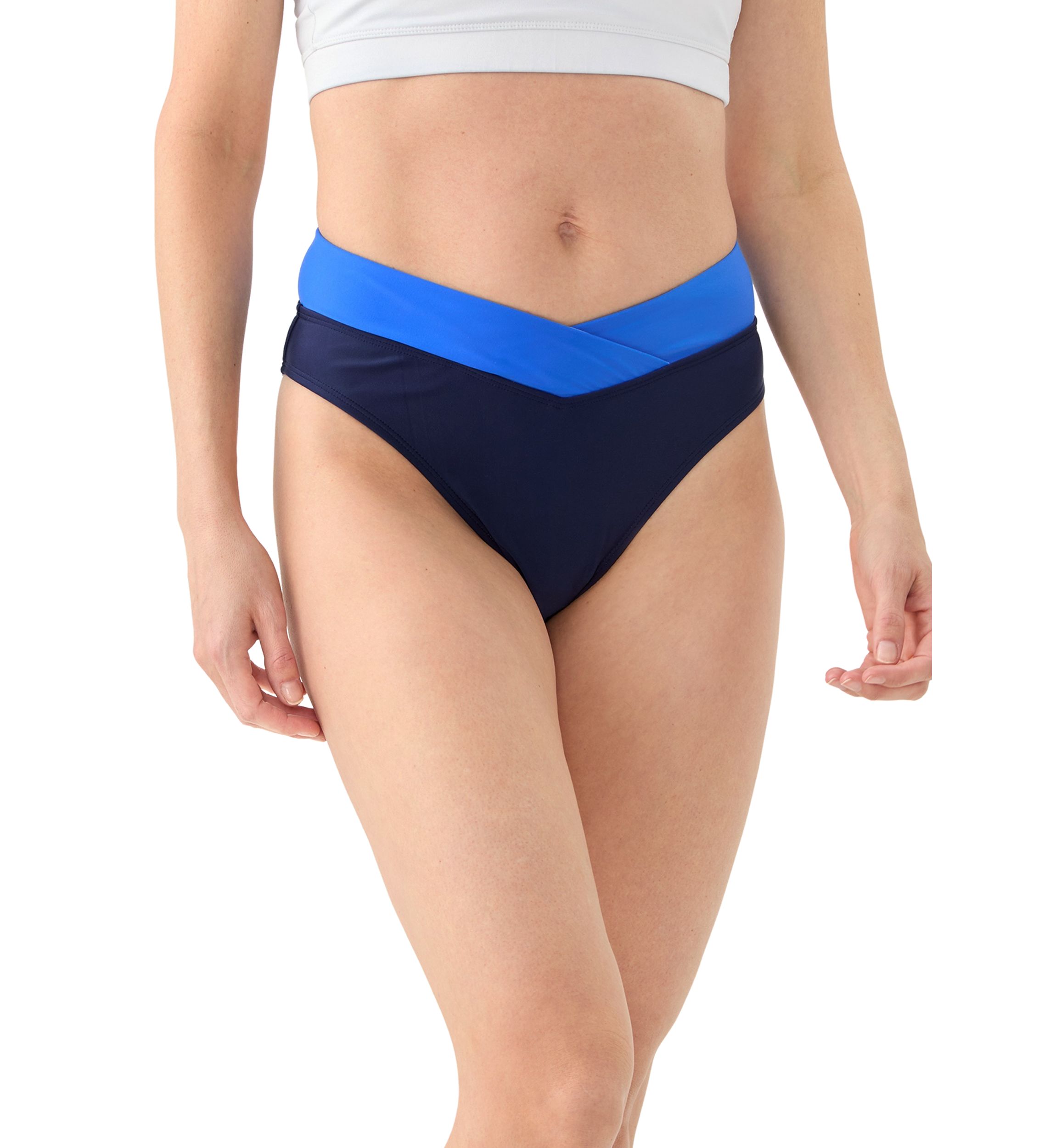 Color Block V-Front High Leg Bikini Bottom 