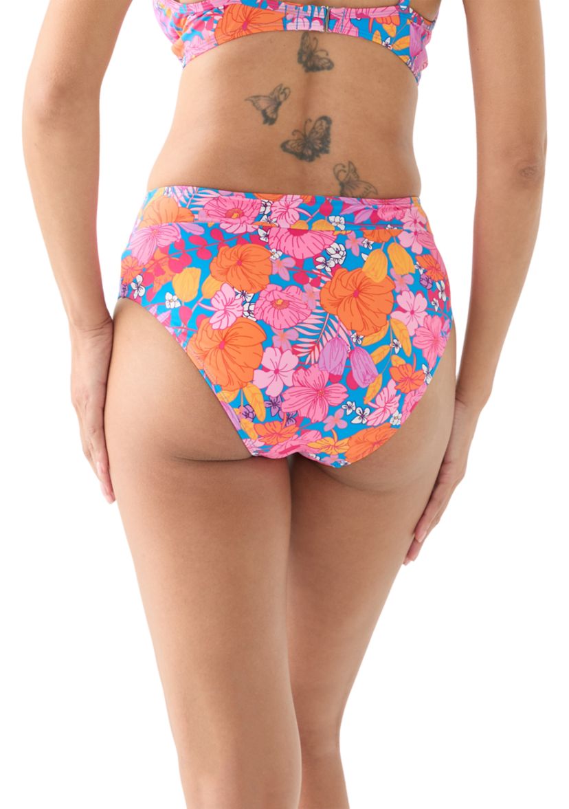 Floral Banded High Rise Brief Swim Bottoms