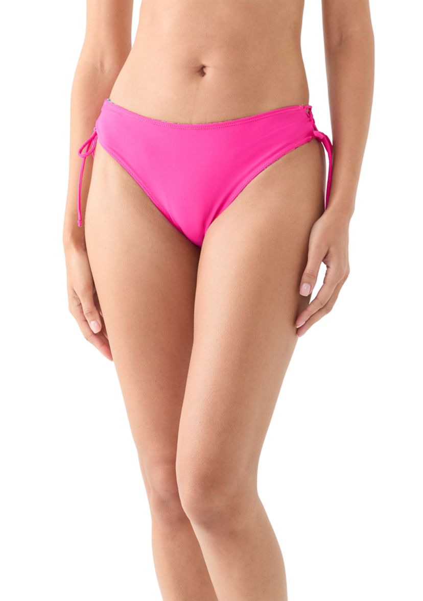 Bright Floral Adjustable Mid Rise Swim Bikini Bottoms 