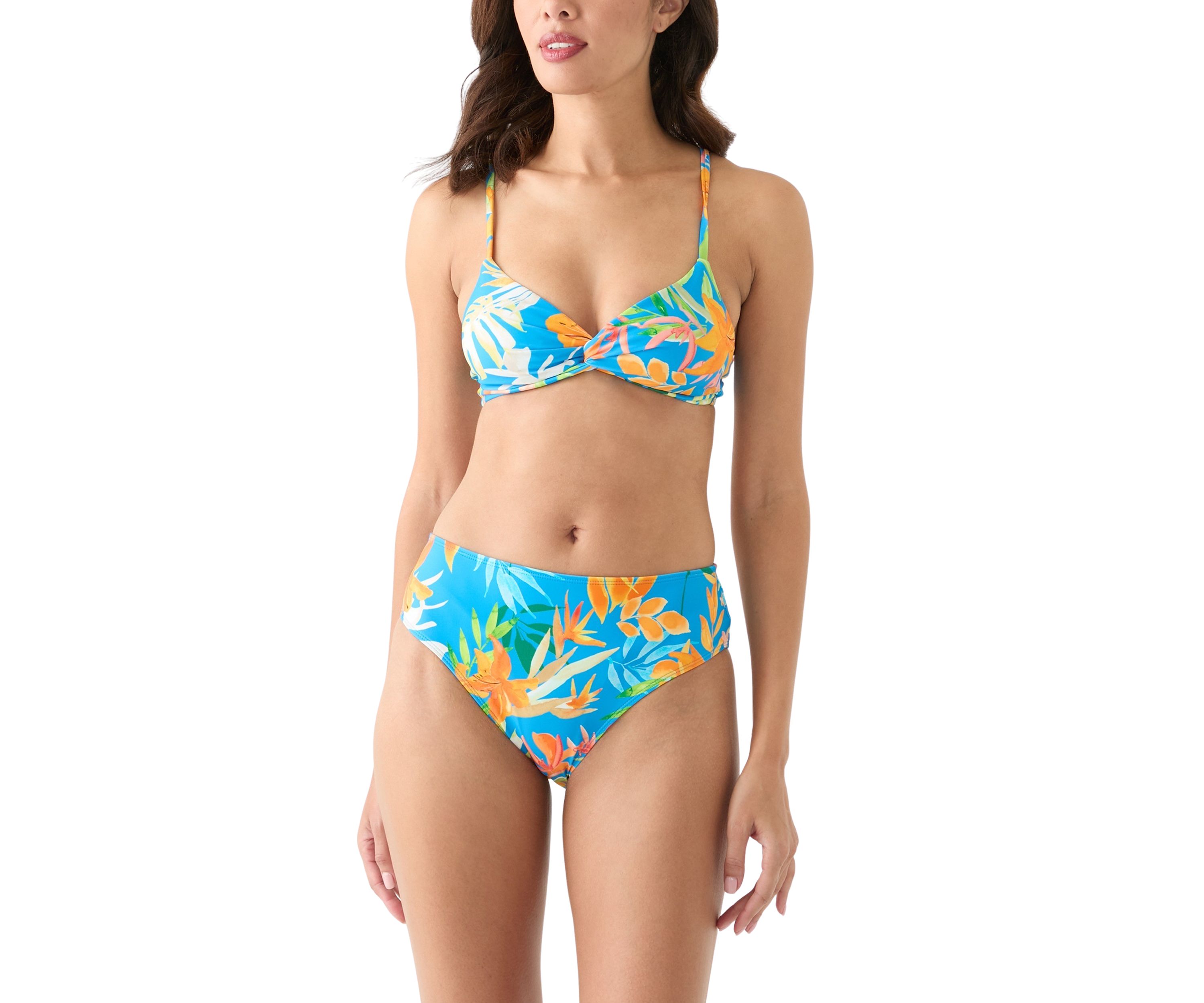 Blue Print Tropical Floral Mid Rise Brief 