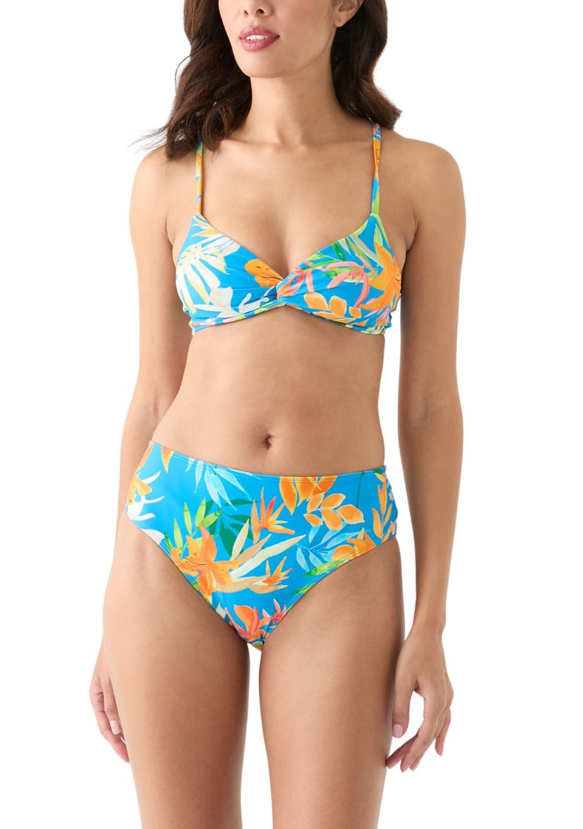 Blue Print Tropical Floral Mid Rise Brief 
