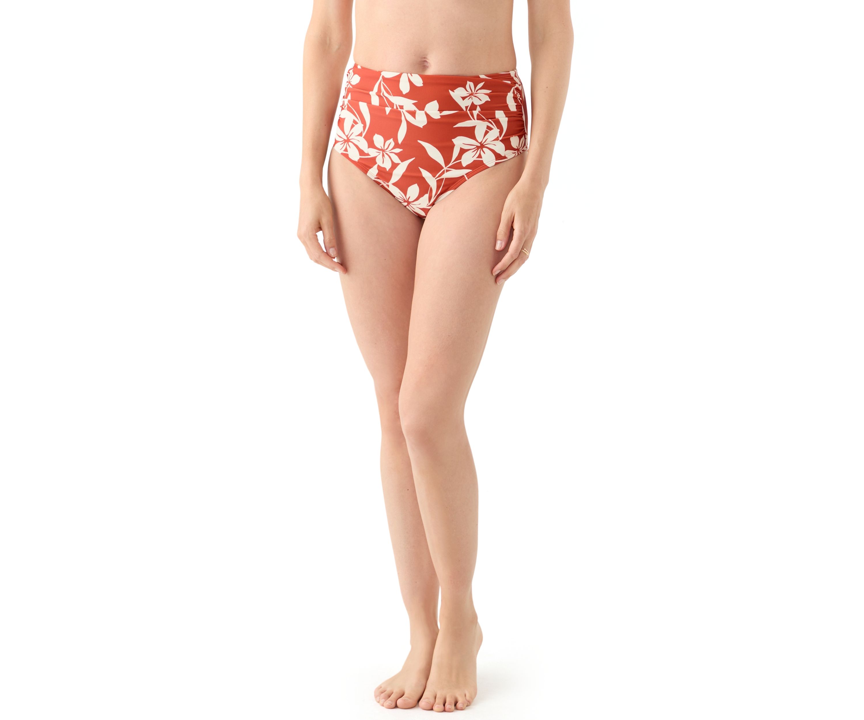 Tropical Floral Print High Rise Swim Brief 