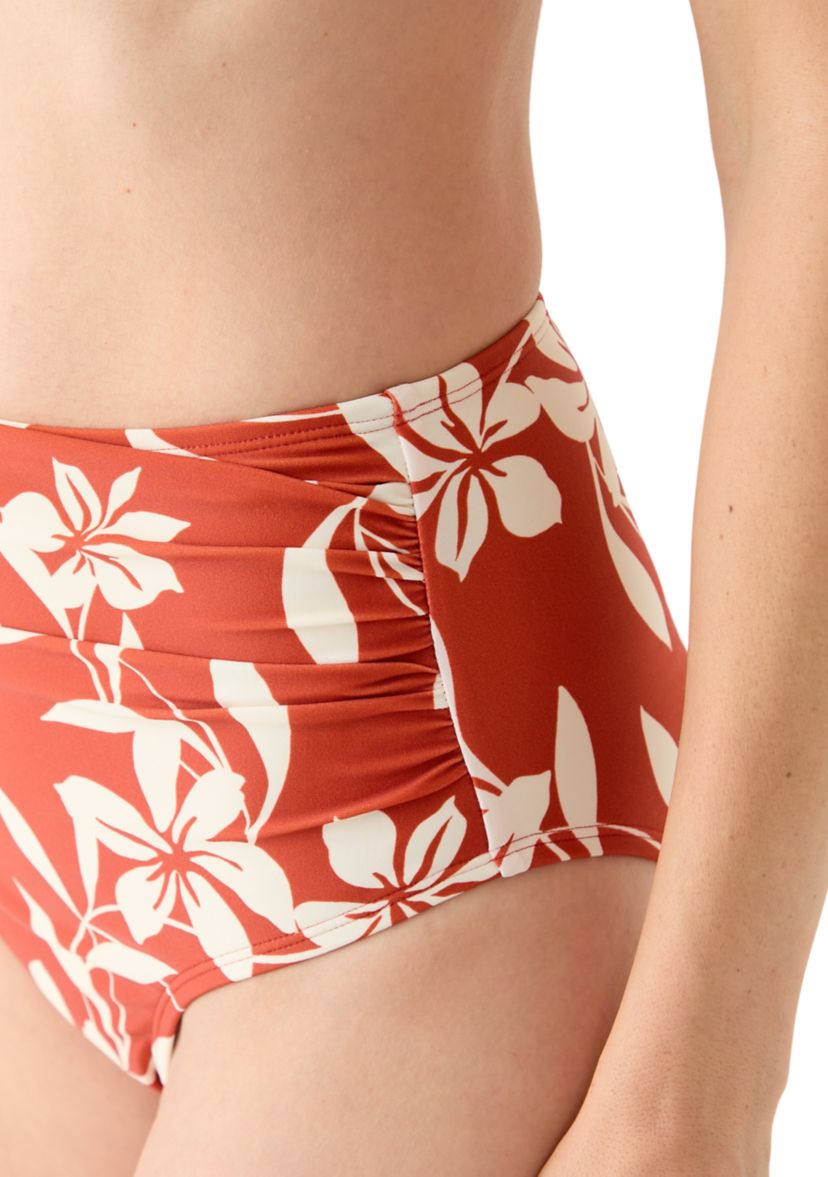 Tropical Floral Print High Rise Swim Brief 