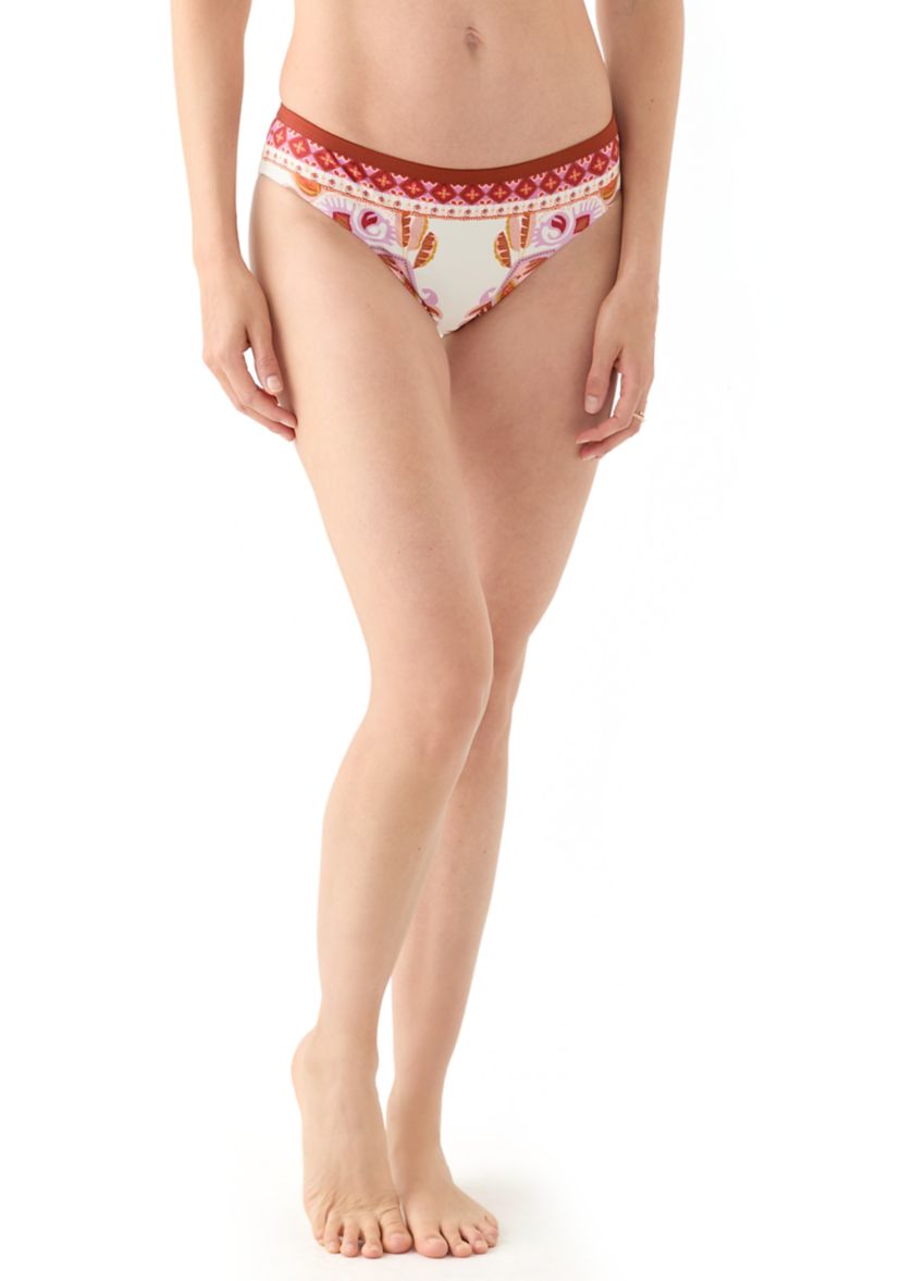 Paisley Print Mid Rise Swim Brief 